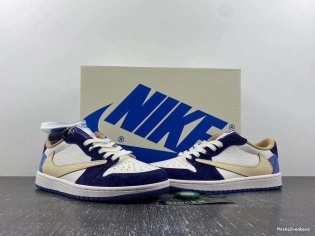 MaikeSneakers CUSTOM JORDAN AIR 1 X TRAVIS SCOTT DM7866-808 0810